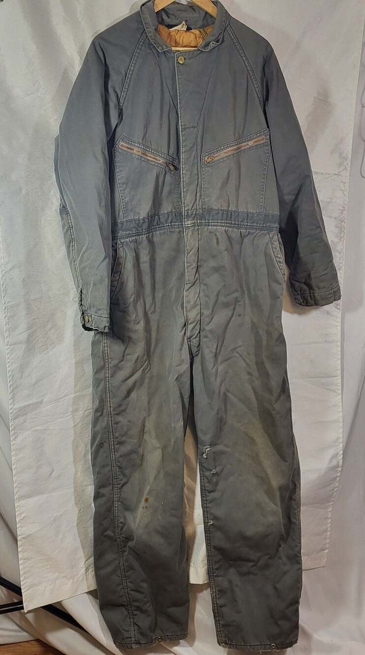 Vintage Distressed midwest Big Smith Quilted Lined Coveralls Size 44/46 Long